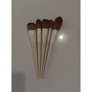 Jessup 5Pieces T493 Light Grey Premium Vegan Blending Face Brush Set